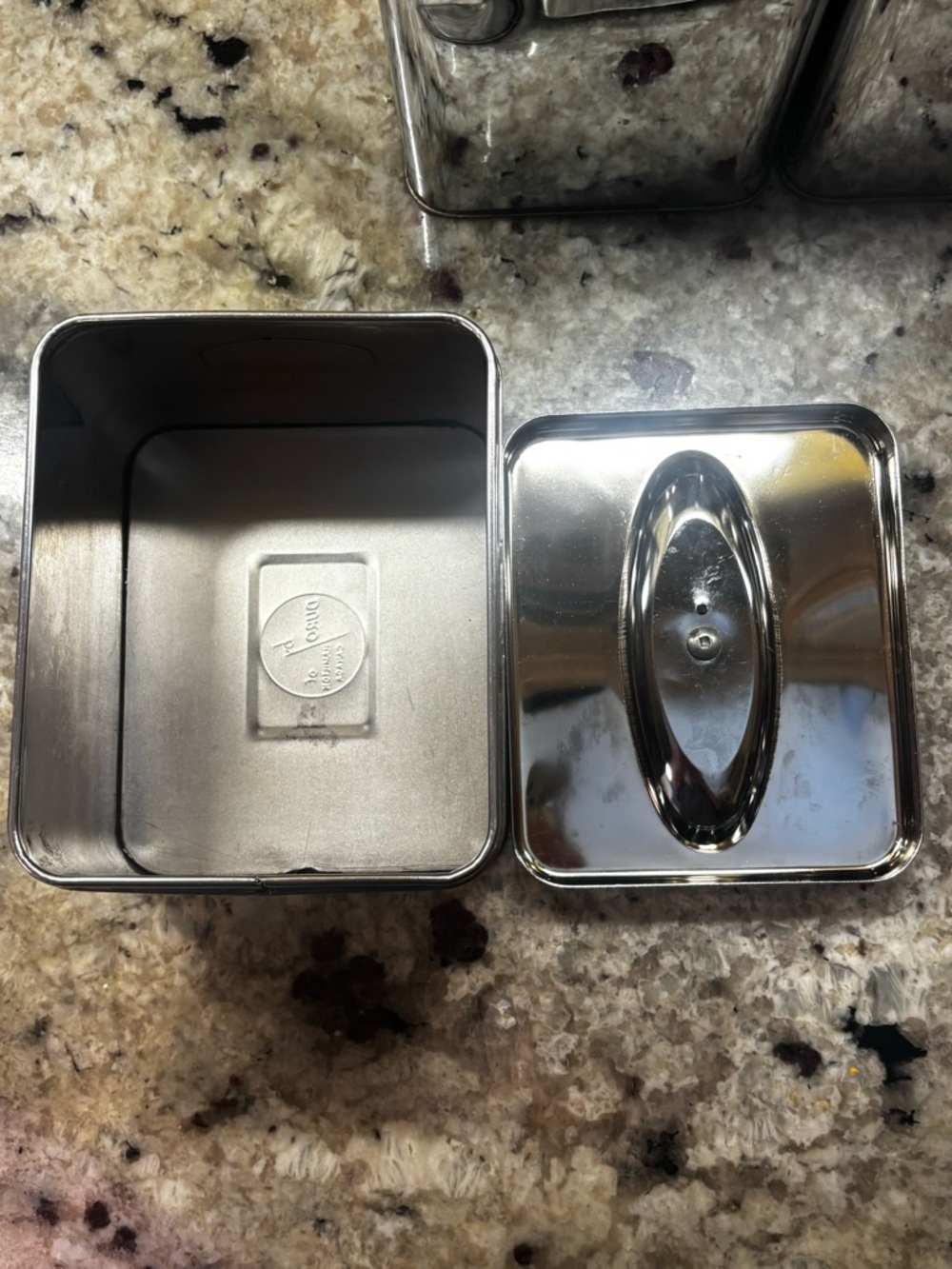 Duro set of 4 vintage chrome kitchen canisters: flour, sugar, coffee, tea - Picture 4 of 12